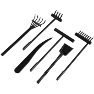 6 Pcs Mini Zen Garden Rake Set Plastic Material Lightweight Reusable Small Shovel Tool nament Desk Rock Tray Kit Garden Tools